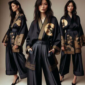 VINTAGE SILK JAPANESE HAORI JACKET WITH KAMON